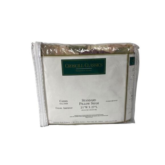 Croscill Chambord Cassis Amethyst Standard Pillow Sham Floral Classic NEW - Picture 5 of 8